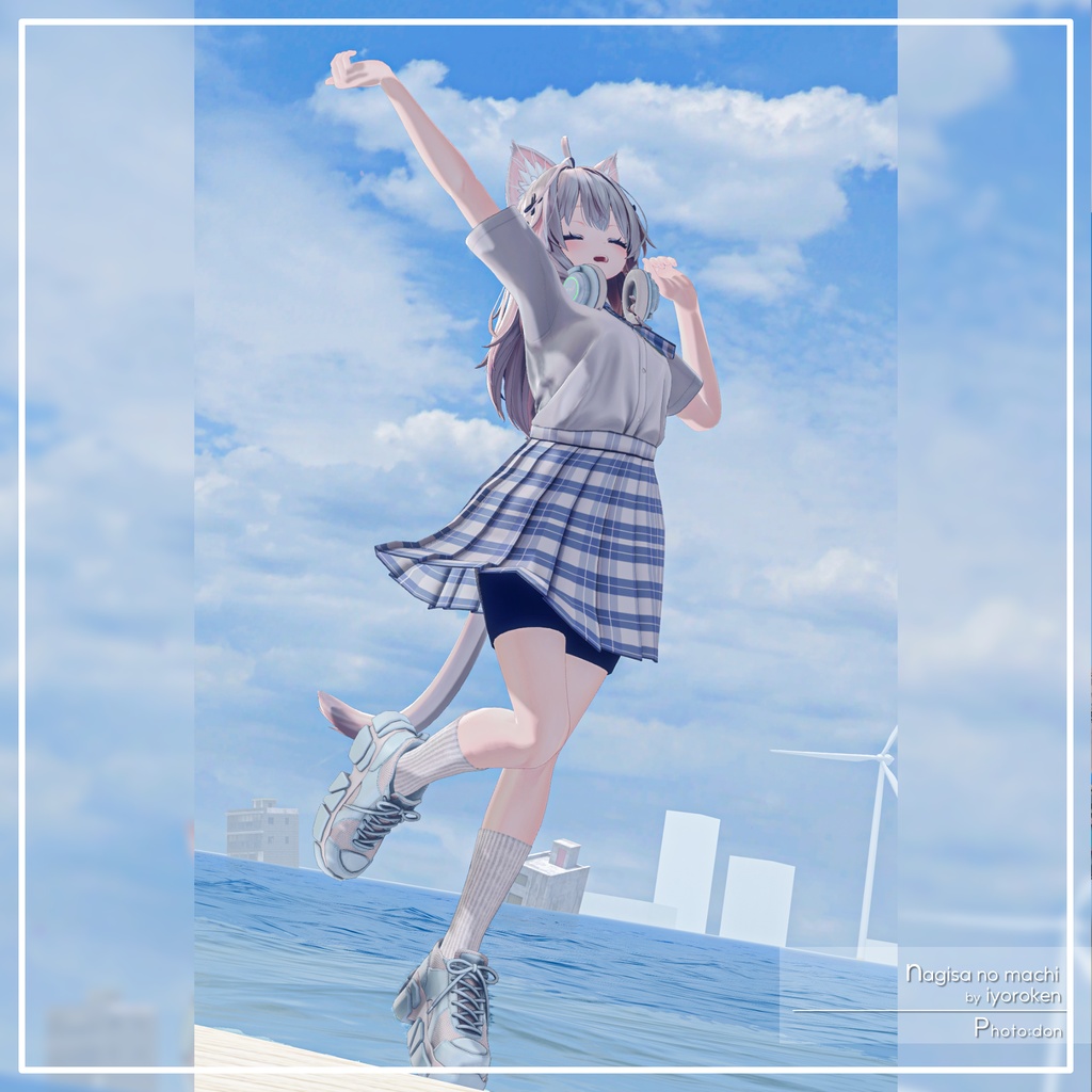 【9アバター対応】カジュアル制服コーデ+ヘッドホン付き!【PB設定済み】