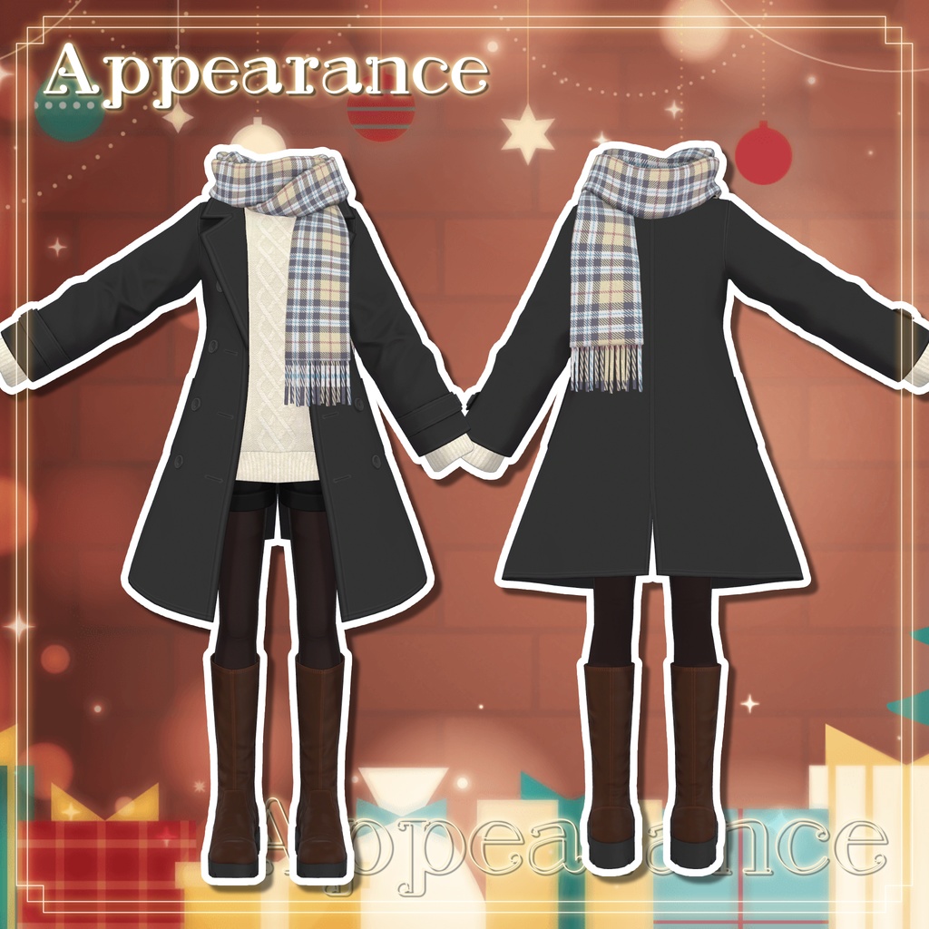 【8アバター対応】あったかタートルネック&お出かけコートセット【PB設定済み】