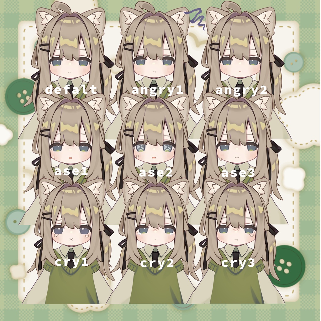 【キプフェル/kipfel専用】ほんわか表情セット face animation 29種類+6種類