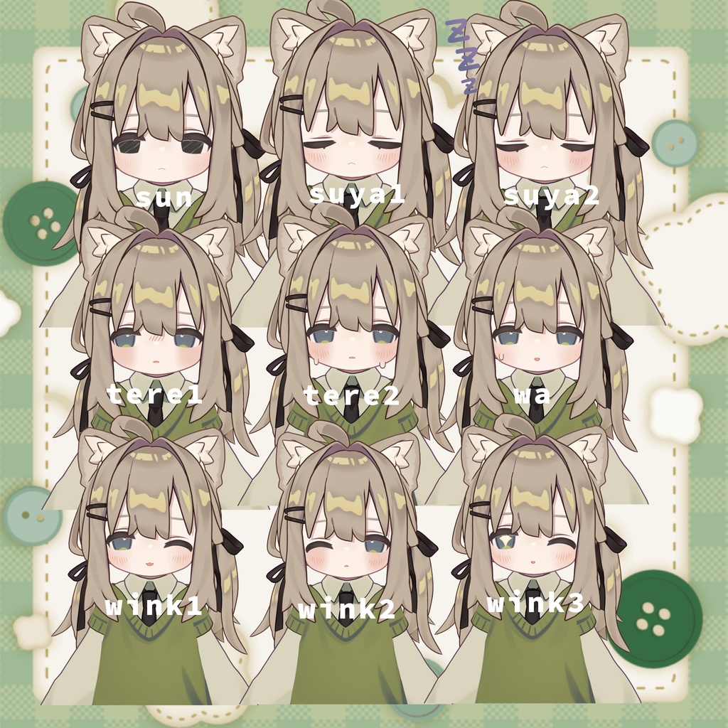 【キプフェル/kipfel専用】ほんわか表情セット face animation 29種類+6種類