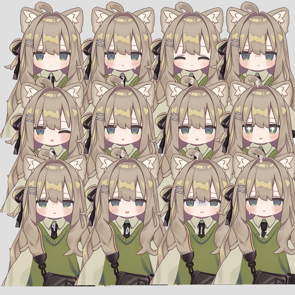 【キプフェル 専用/ Kipfel 】だるねこ表情セット 22種類+7種類