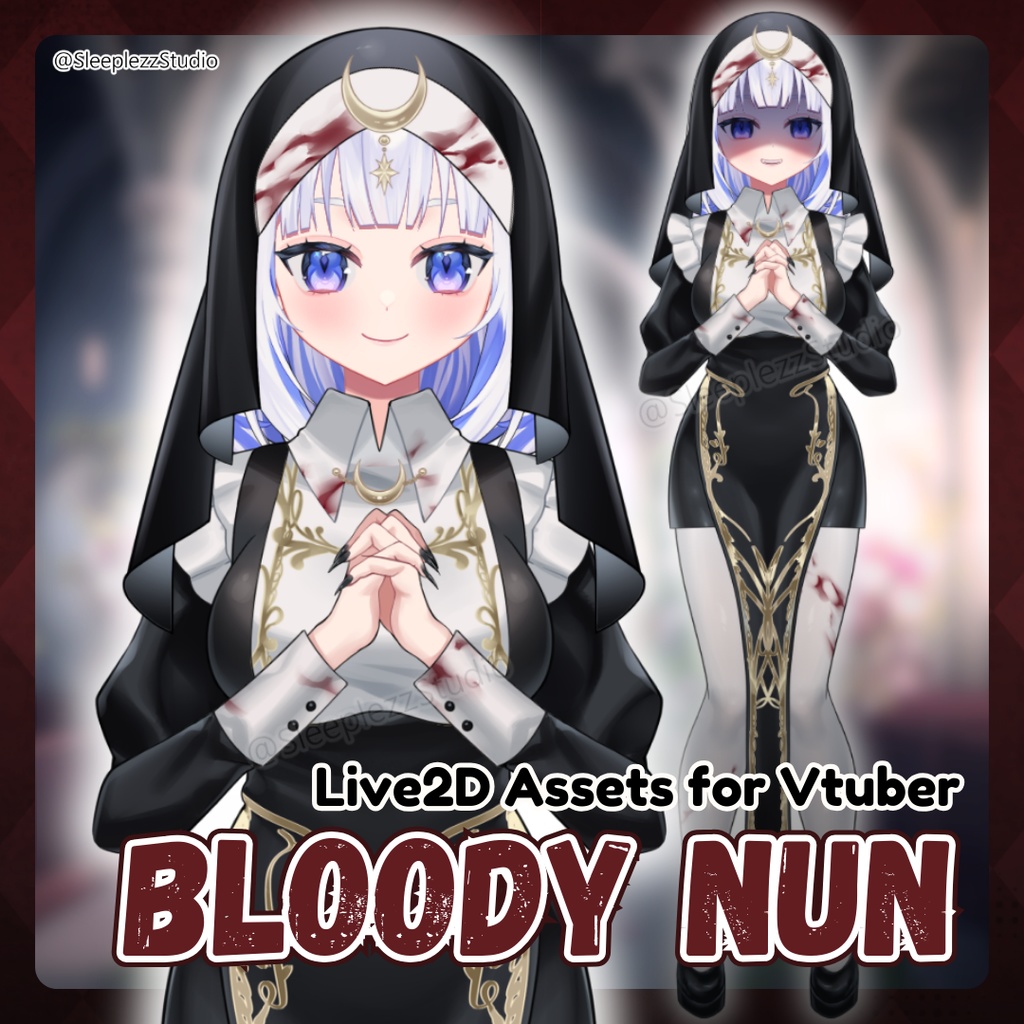 [Live2D Assets for Vtuber] ★ Bloody Nun Costume