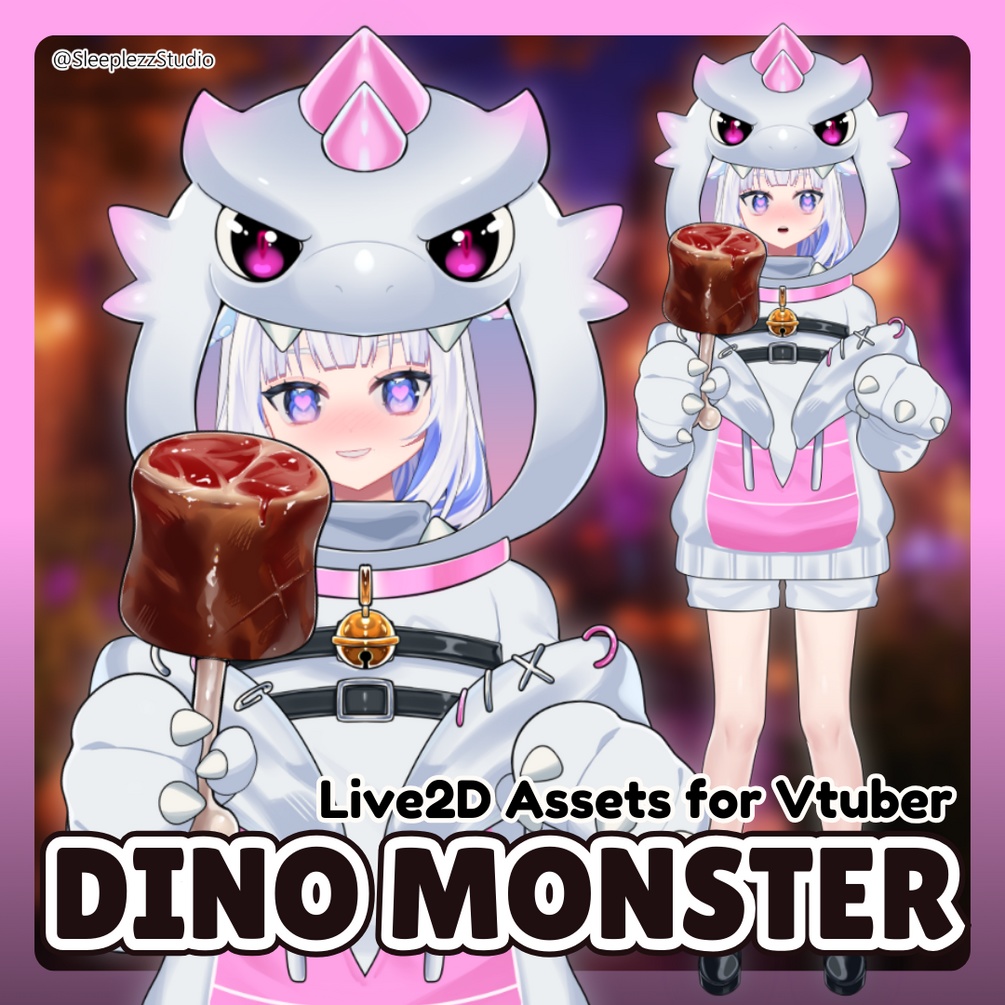 [Live2D Assets for Vtuber] ★ Dino Monster Costume