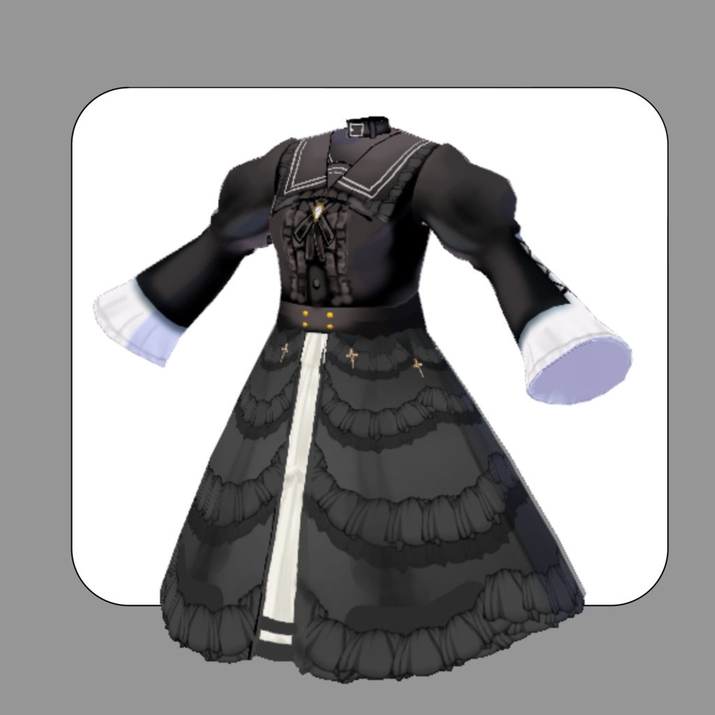 【vroid】ゴスロリワンピース