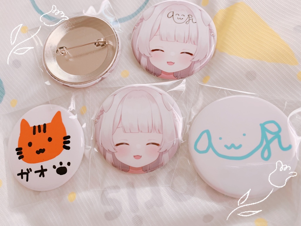 【再販】おゆちゃん缶バッジ🐶