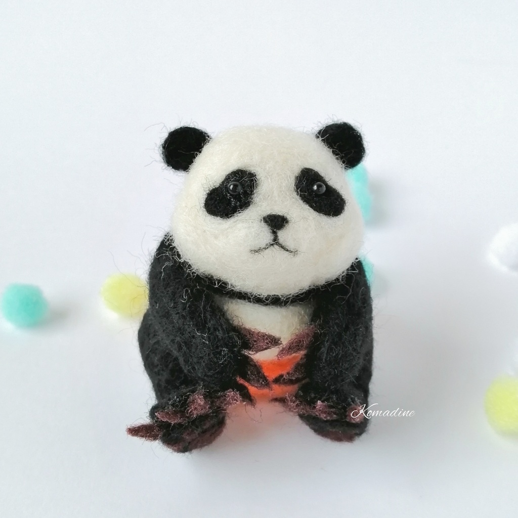 【受注製作】【呪術廻戦】パンダ先輩赤ちゃん時代ぬいぐるみ/羊毛フェルト
