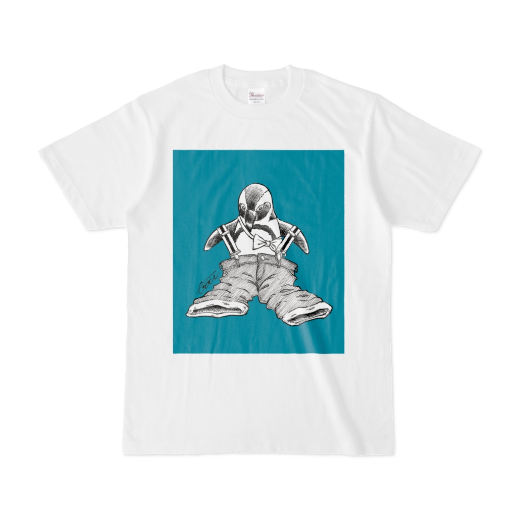 ペンギン　おめかし　Tシャツ（ブルー）