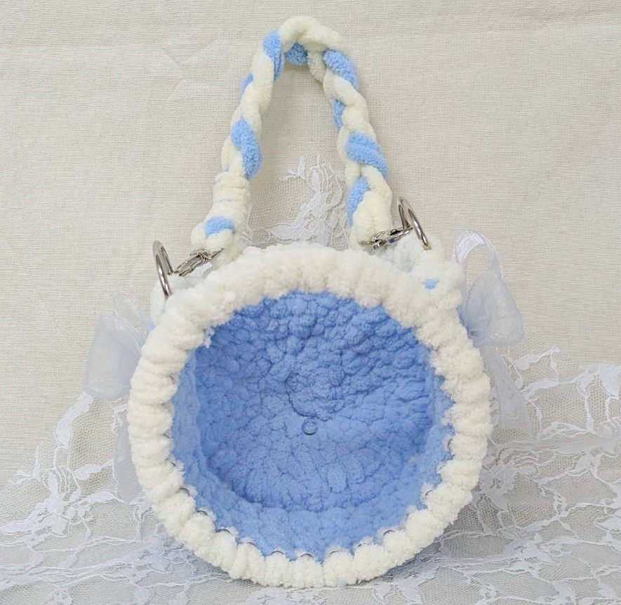 もこもこぬいバッグ 水色