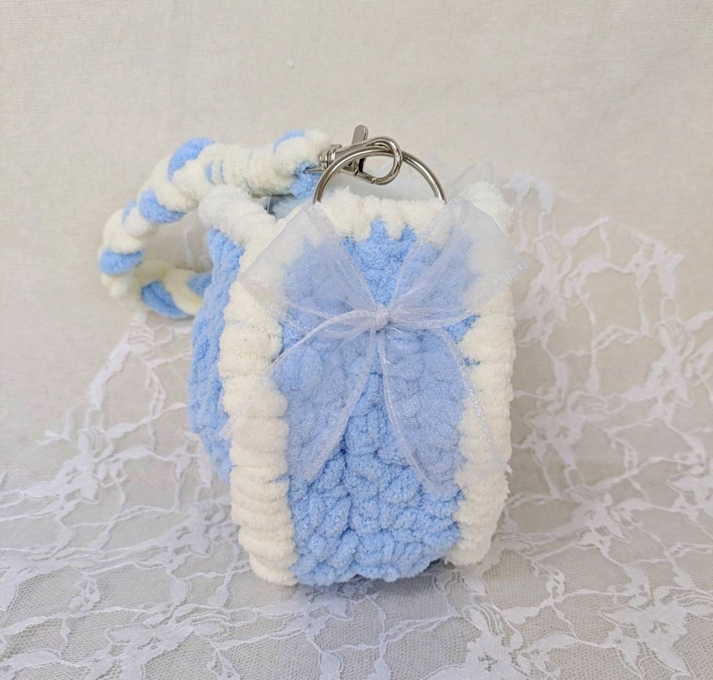 もこもこぬいバッグ 水色