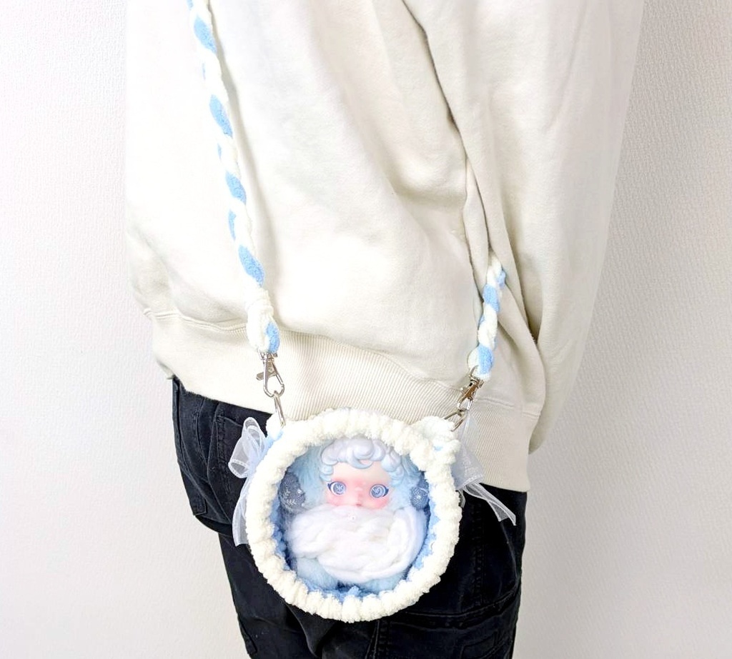 もこもこぬいバッグ 水色