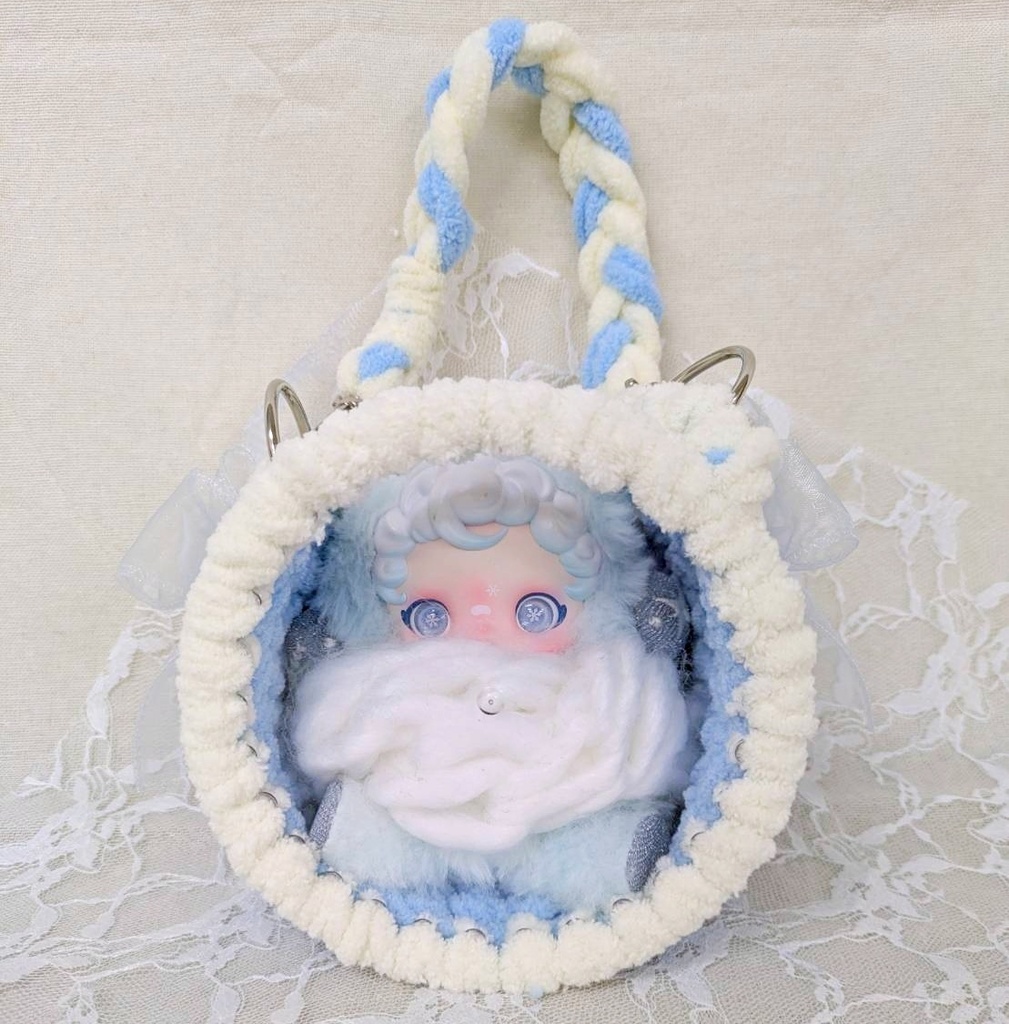 もこもこぬいバッグ 水色