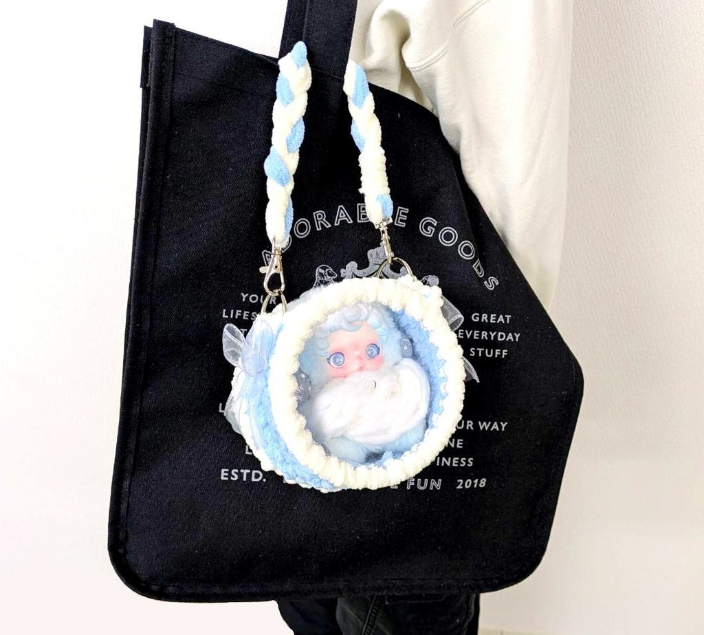 もこもこぬいバッグ 水色