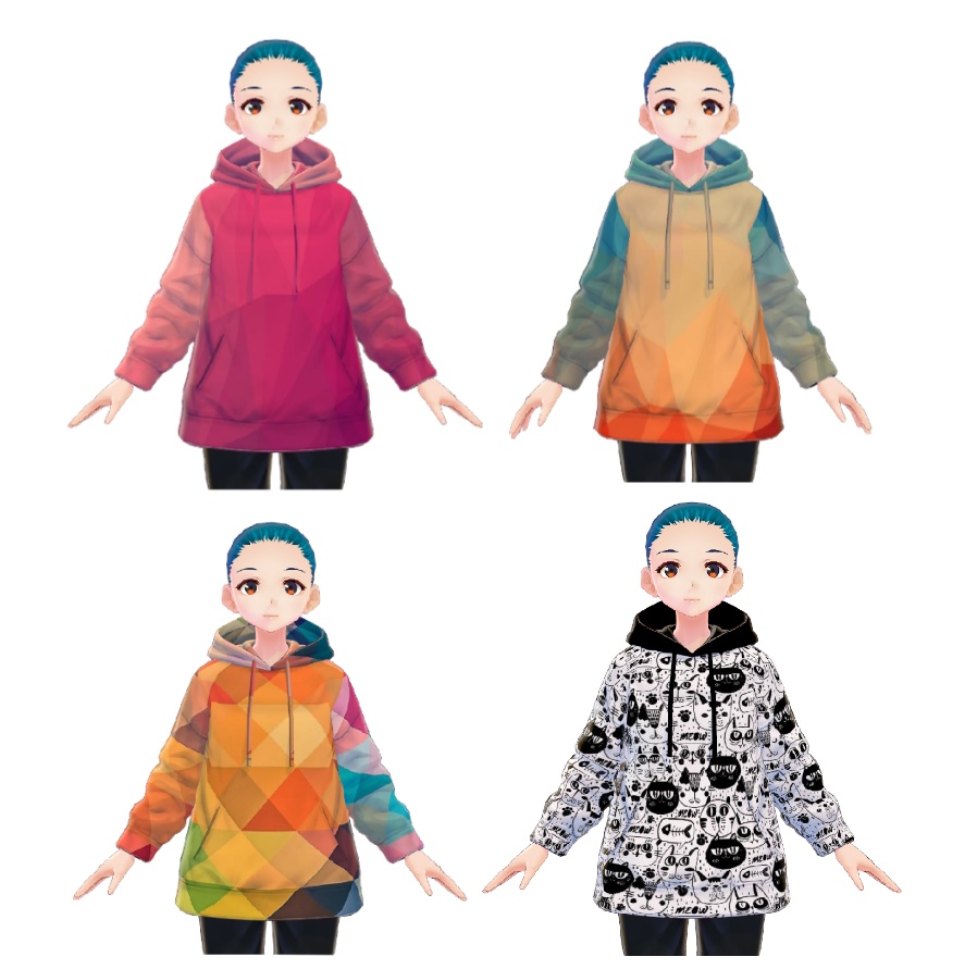 [VRoid] Colorful Hoodies カラフルなパーカー