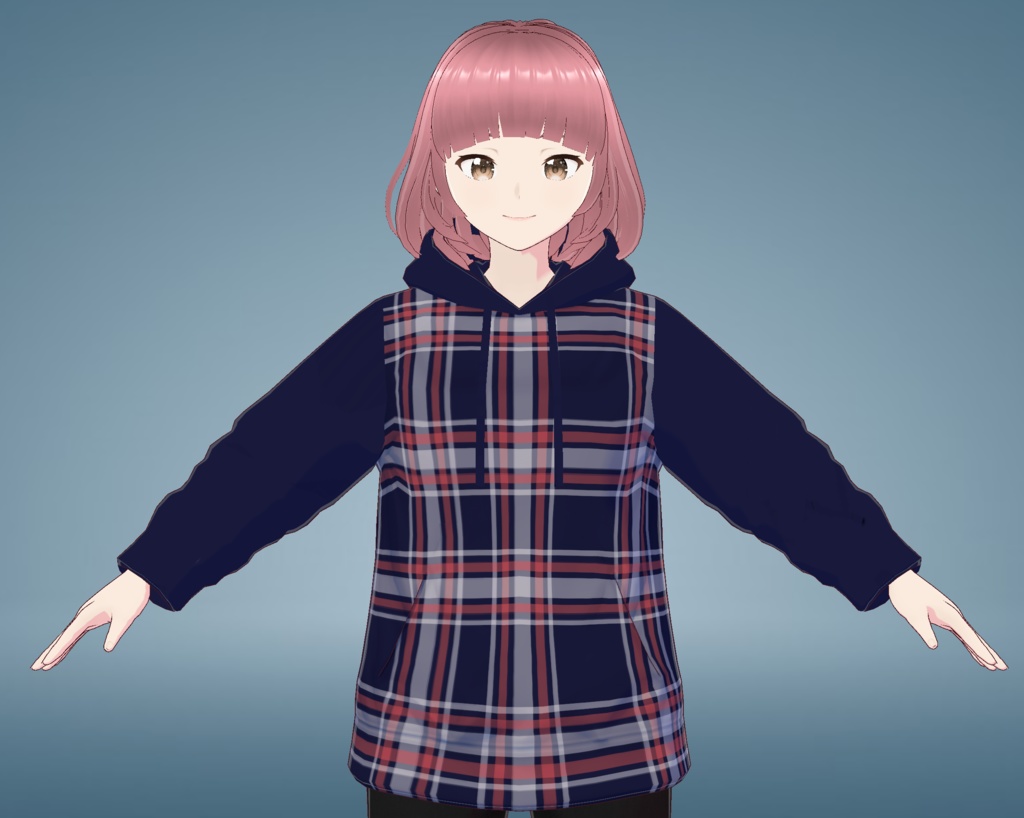 [VRoid] Tartan Hoodie タータンパーカー