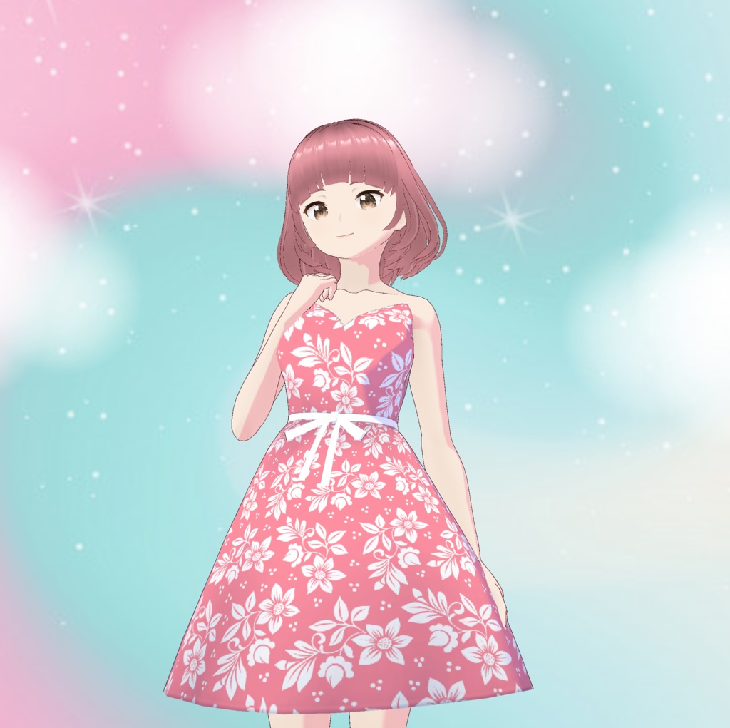 [VRoid] Pink Cute Dress ピンクのかわいいドレス