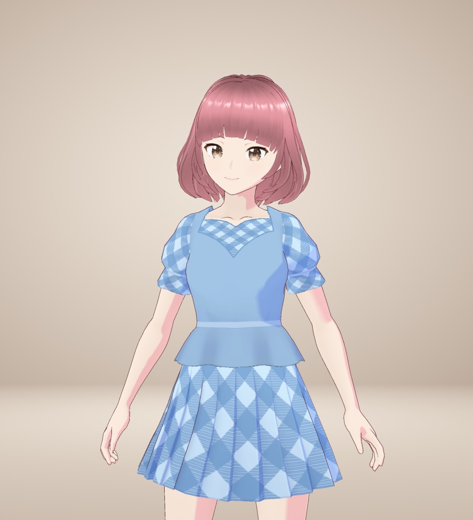 [Vroid] Cute Tartan Tops and Skirts-7 かわいいタータントップスとスカート-7