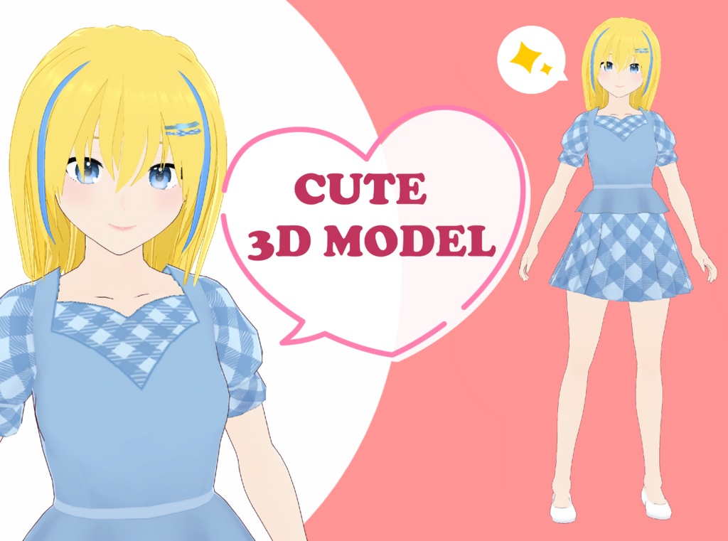 Original And Cute 3d Blond Model オリジナルでかわいい 3d 金髪モデル Heidisworld Booth