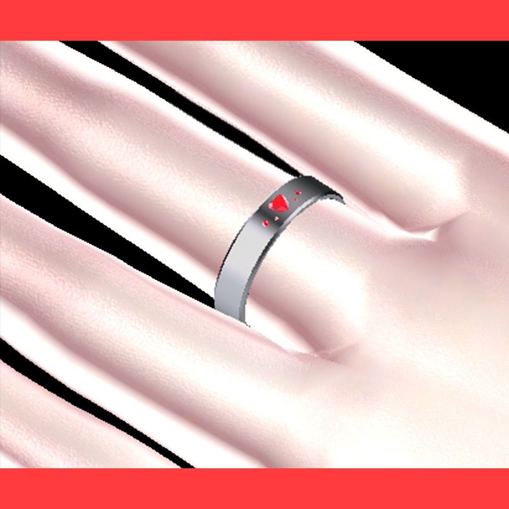 【無料 / Free】Heart Jewel Ring【VRChat想定】