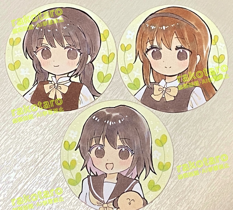 リクエスト色紙【豆色紙or丸型イラスト】キャラ1人
