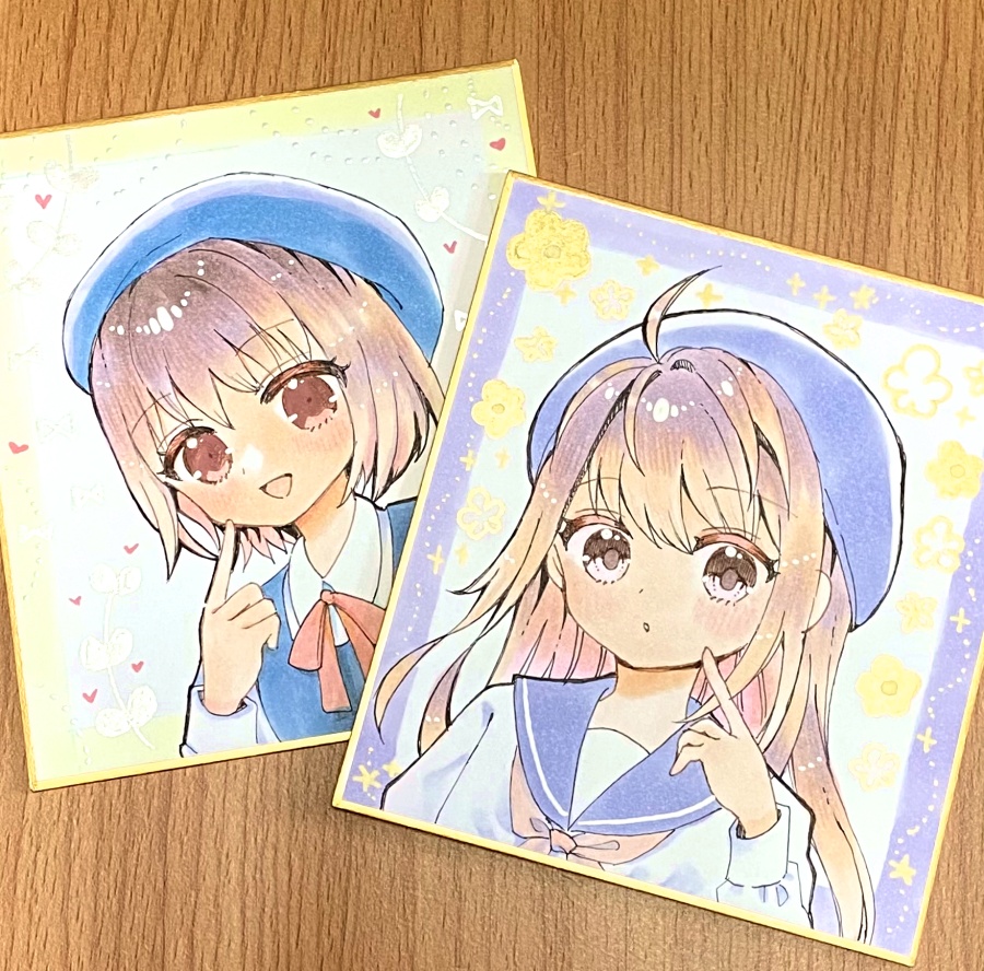 リクエスト色紙【ミニ色紙】(136×120mm) キャラ1人