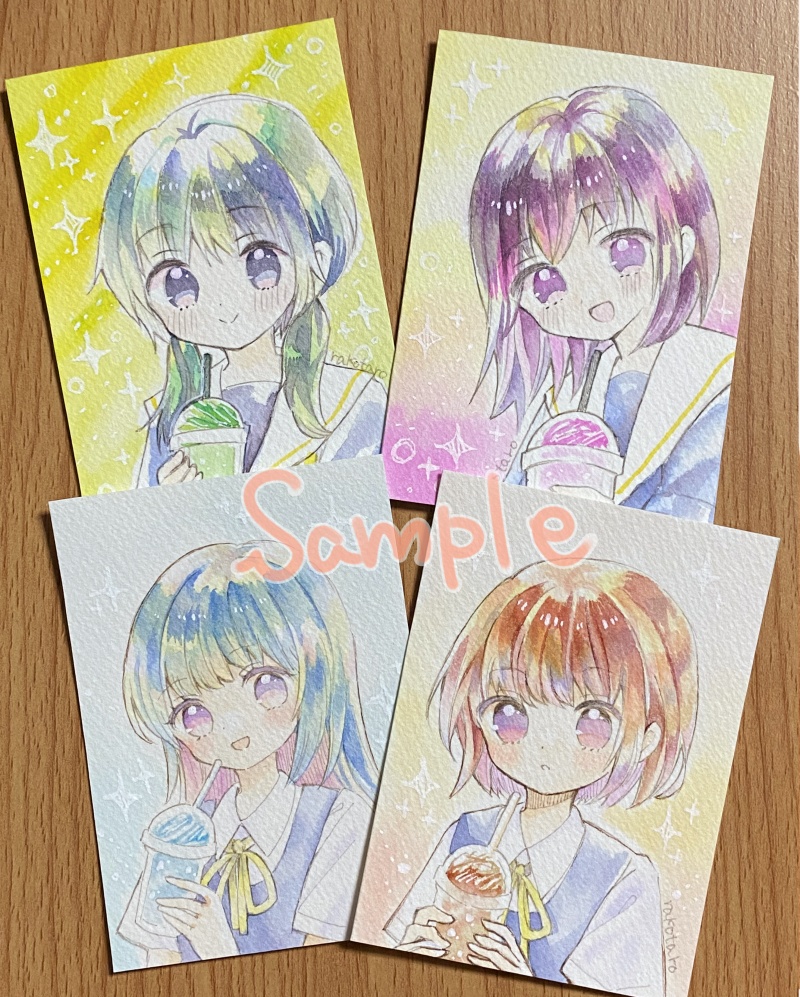【完売】【フレームレス原画】フラッペちゃん 4種　ラフ付き
