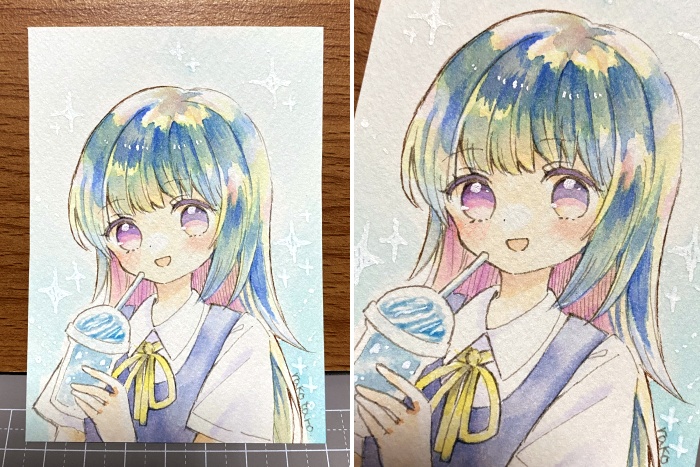 【完売】【フレームレス原画】フラッペちゃん 4種 ラフ付き