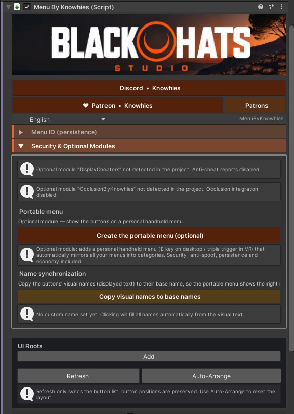 (FREE) Menu V1.0 - BlackHatsStudio
