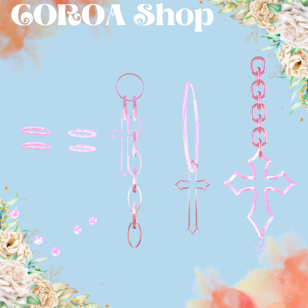 【VRC想定】ガーリーピアス7点セット