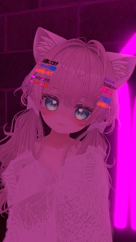 【VRChat想定】文字ピン10点(分離します)