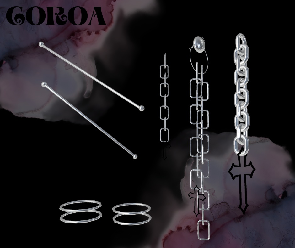 【VRC想定】パンクピアス7点セット