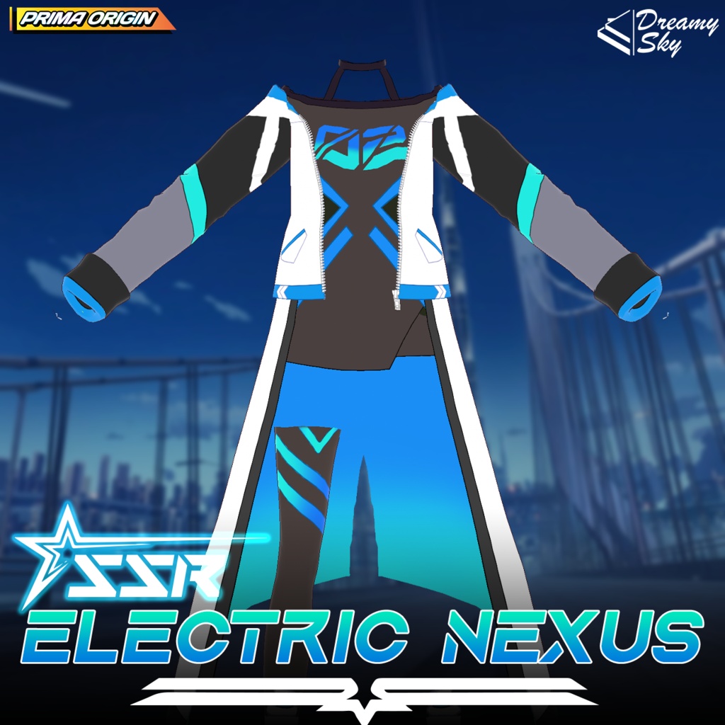 ⚡ Neon Armor Line - Series 01 | Cyberpunk Techwear Suit for VRoid 🤖