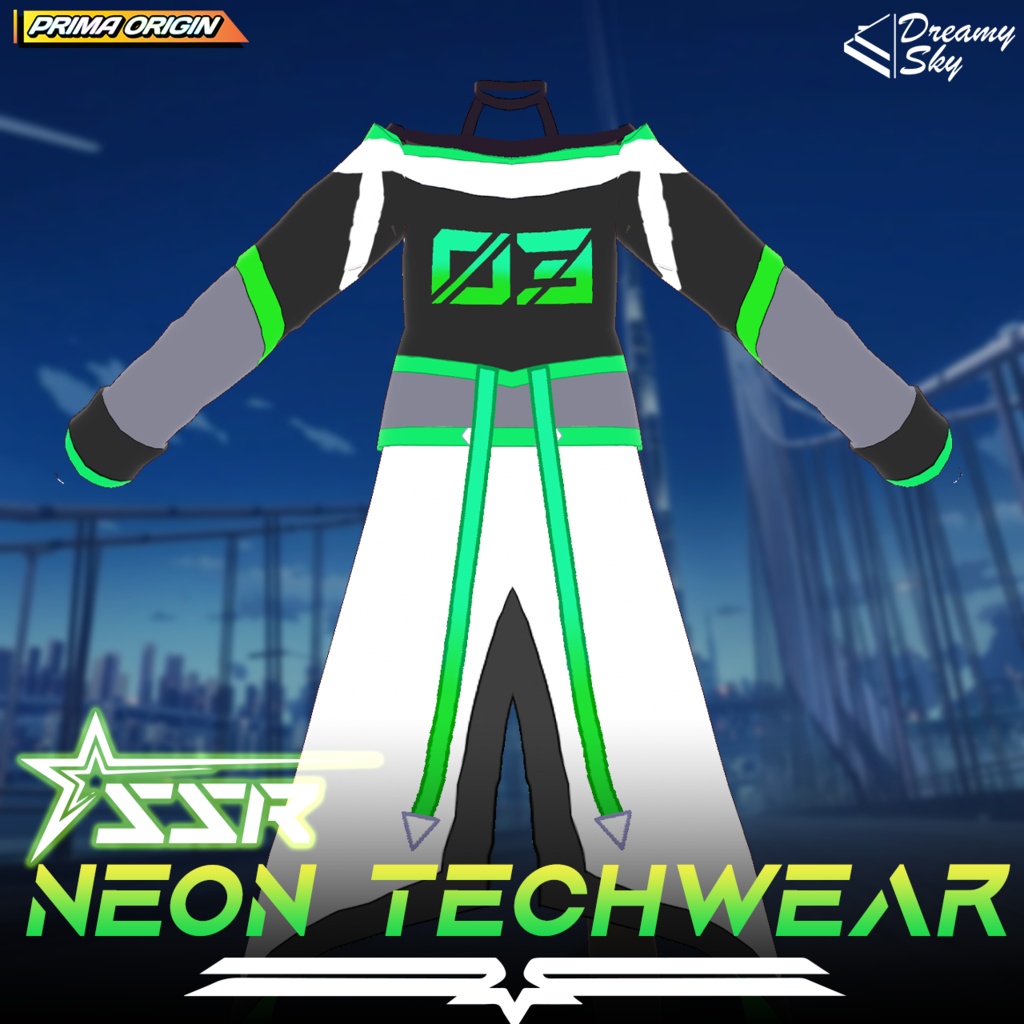 ⚡ Neon Armor Line - Series 01 | Cyberpunk Techwear Suit for VRoid 🤖