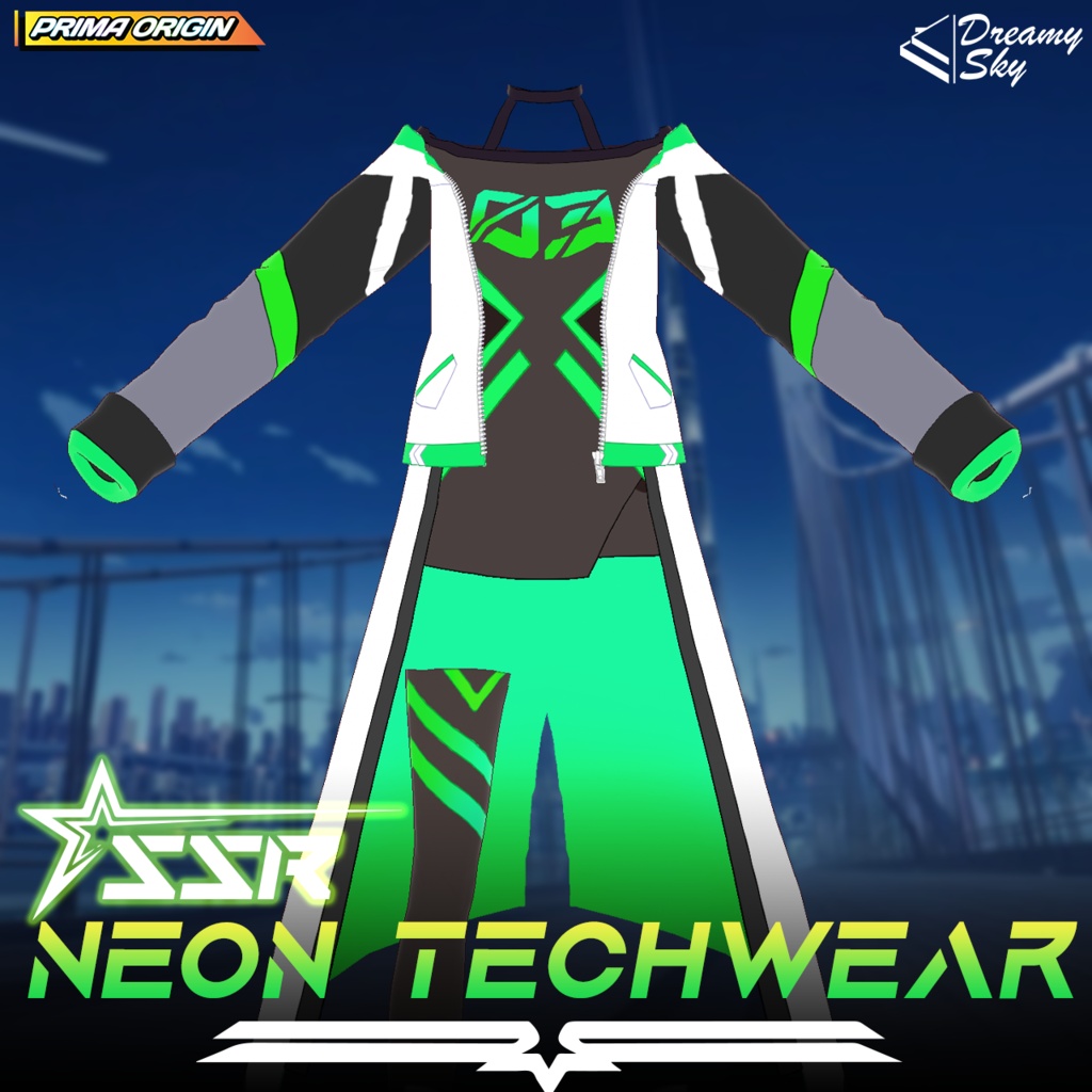 ⚡ Neon Armor Line - Series 01 | Cyberpunk Techwear Suit for VRoid 🤖