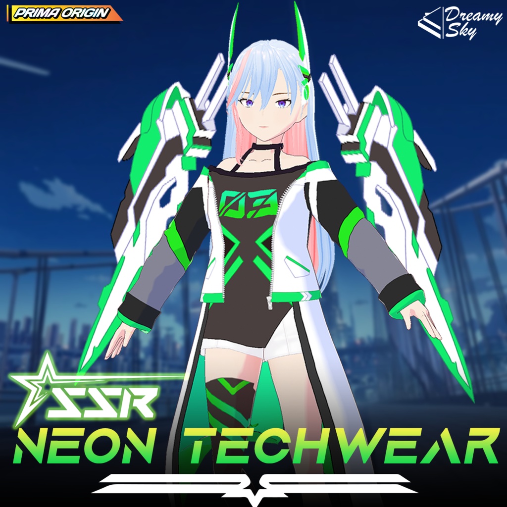 ⚡ Neon Armor Line - Series 01 | Cyberpunk Techwear Suit for VRoid 🤖