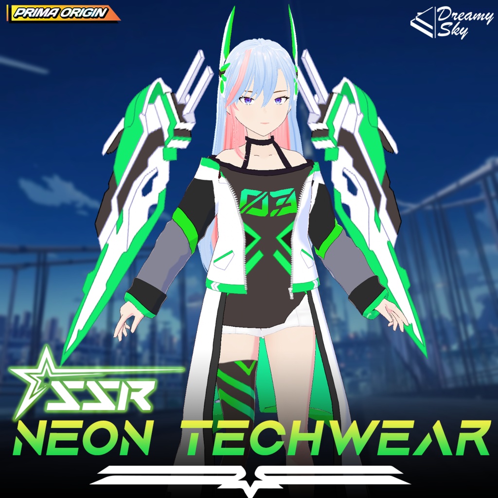 ⚡ Neon Armor Line - Series 01 | Cyberpunk Techwear Suit for VRoid 🤖