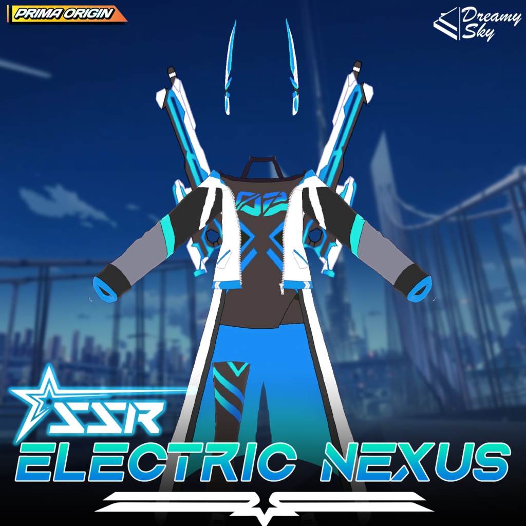 ⚡ Neon Armor Line - Series 01 | Cyberpunk Techwear Suit for VRoid 🤖