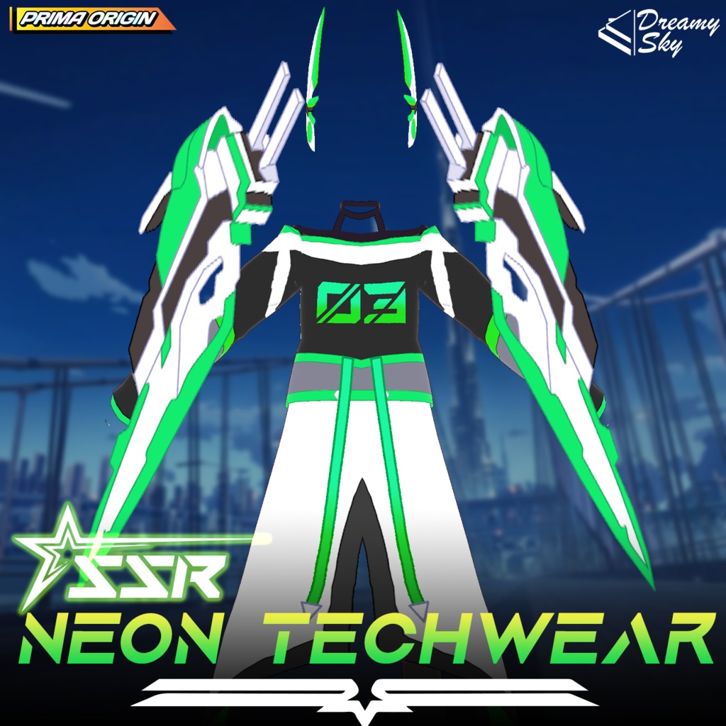 ⚡ Neon Armor Line - Series 01 | Cyberpunk Techwear Suit for VRoid 🤖