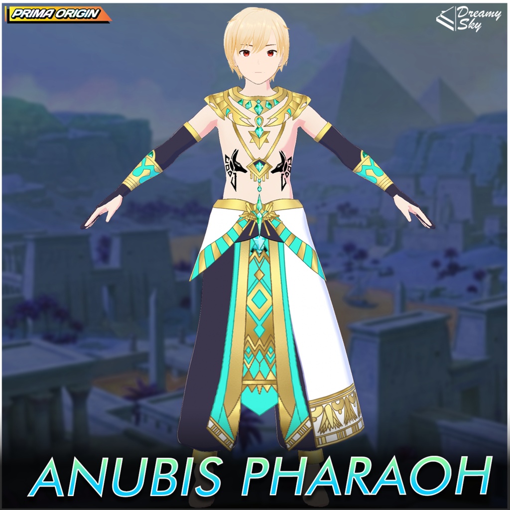 🏺 Sacred Pharaoh - Series 01 | Egyptian Royal Outfit Set for Male VRoid 👑