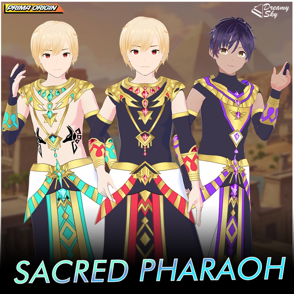 🏺 Sacred Pharaoh - Series 01 | Egyptian Royal Outfit Set for Male VRoid 👑