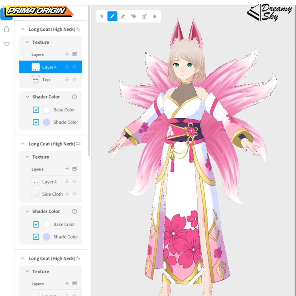 🦊 【VRoid】Kitsune Shrine Maiden Set / 狐巫女セット (.vroidcustomitem) 🌸