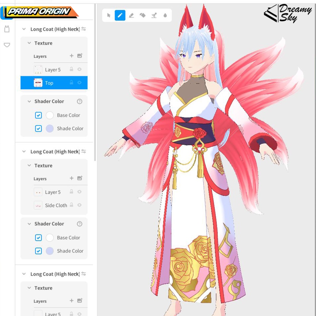 🦊 【VRoid】Kitsune Shrine Maiden Set / 狐巫女セット (.vroidcustomitem) 🌸