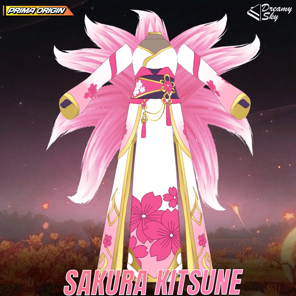 🦊 Enchanted Kitsune - Series 01 | VRoid Texture Outfit Set 🌸