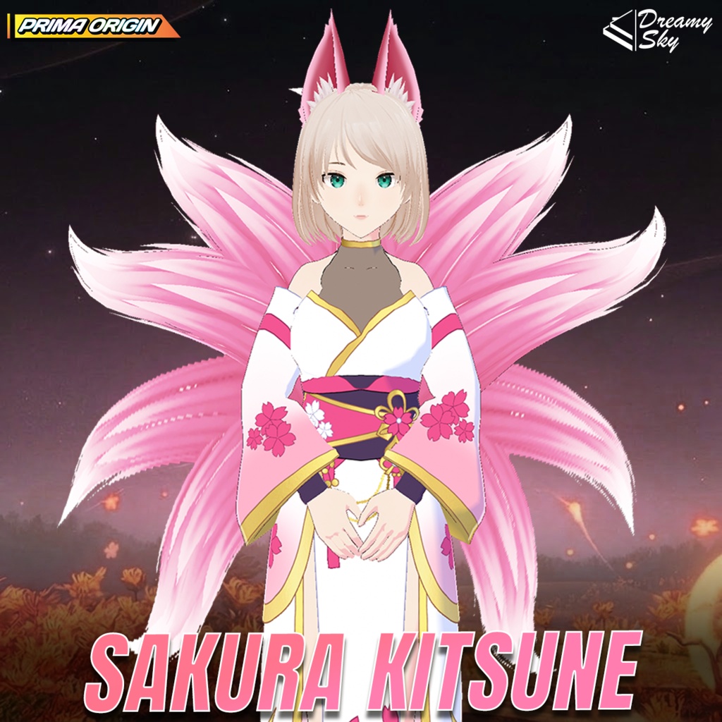 🦊 Enchanted Kitsune - Series 01 | VRoid Texture Outfit Set 🌸