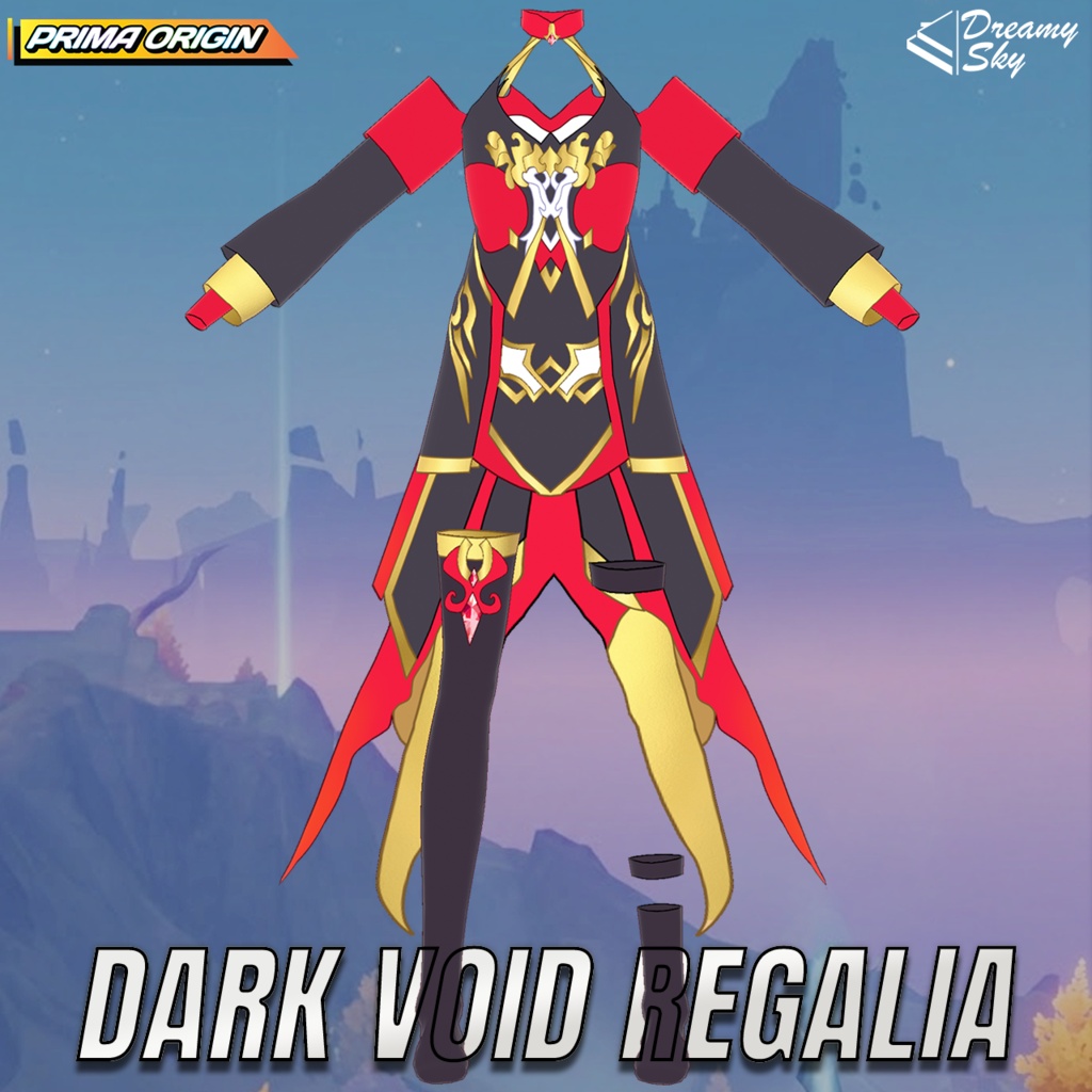 🌑 Dark Void Regalia | Void Lord Outfit Set for VRoid 🖤