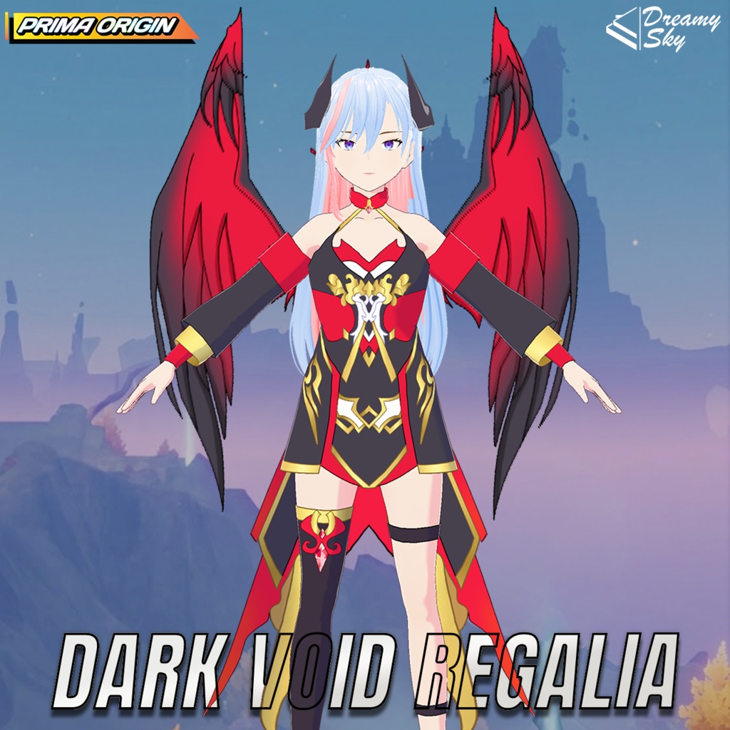 🌑 Dark Void Regalia | Void Lord Outfit Set for VRoid 🖤