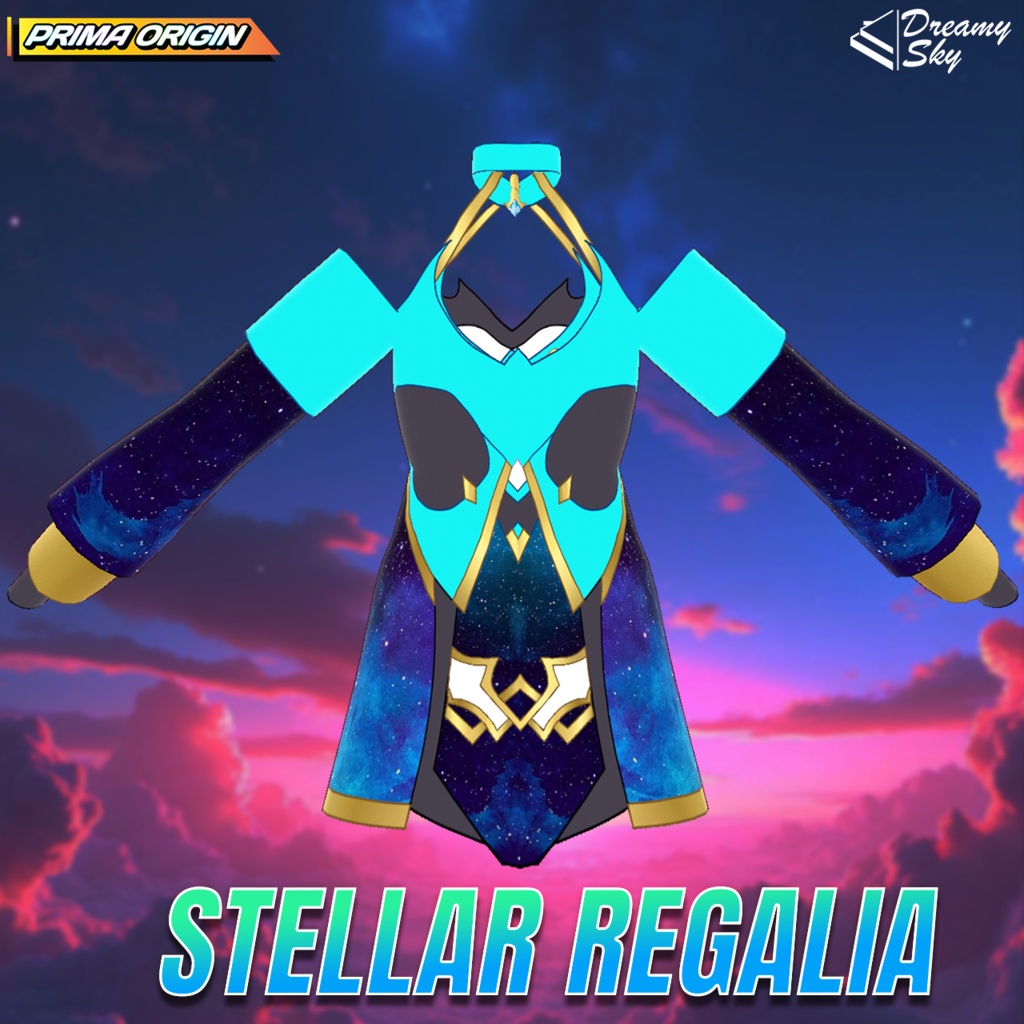 🌌 Stellar Regalia | Galaxy Void Outfit Set for VRoid 🌌