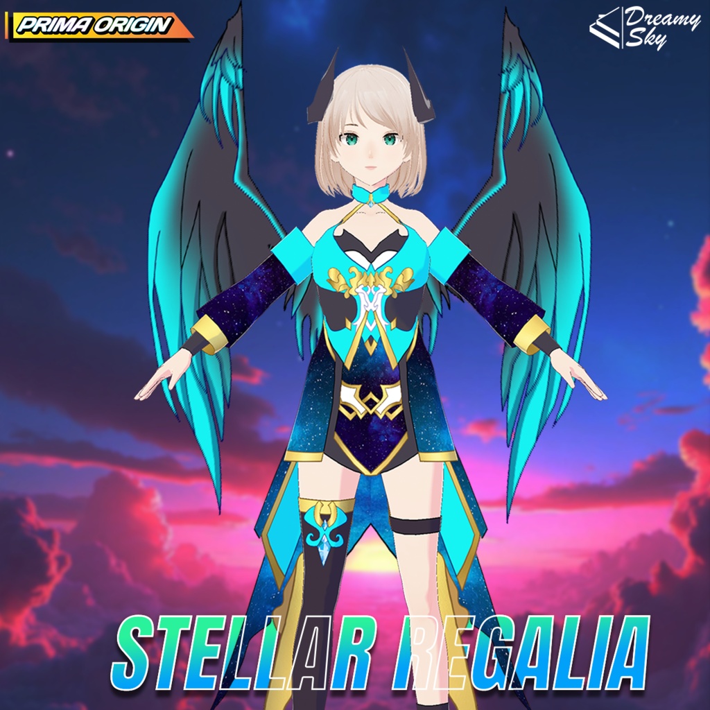 🌌 Stellar Regalia | Galaxy Void Outfit Set for VRoid 🌌