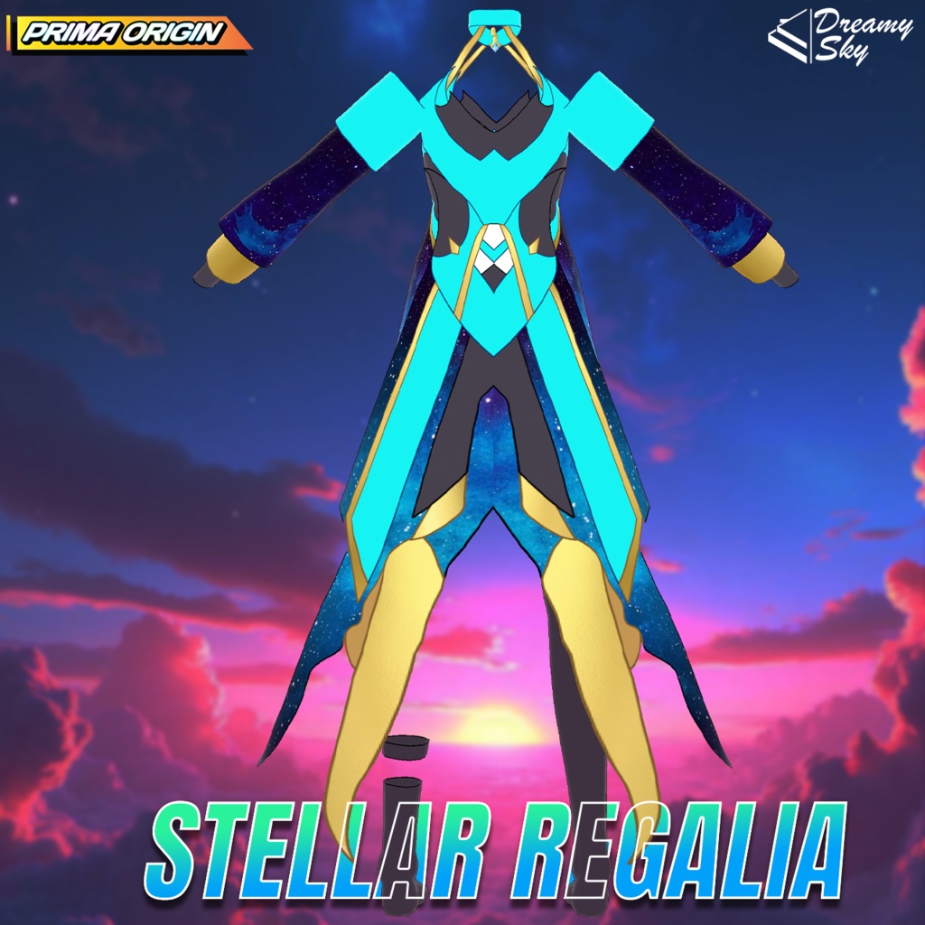 🌌 Stellar Regalia | Galaxy Void Outfit Set for VRoid 🌌