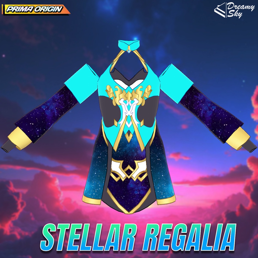 🌌 Stellar Regalia | Galaxy Void Outfit Set for VRoid 🌌