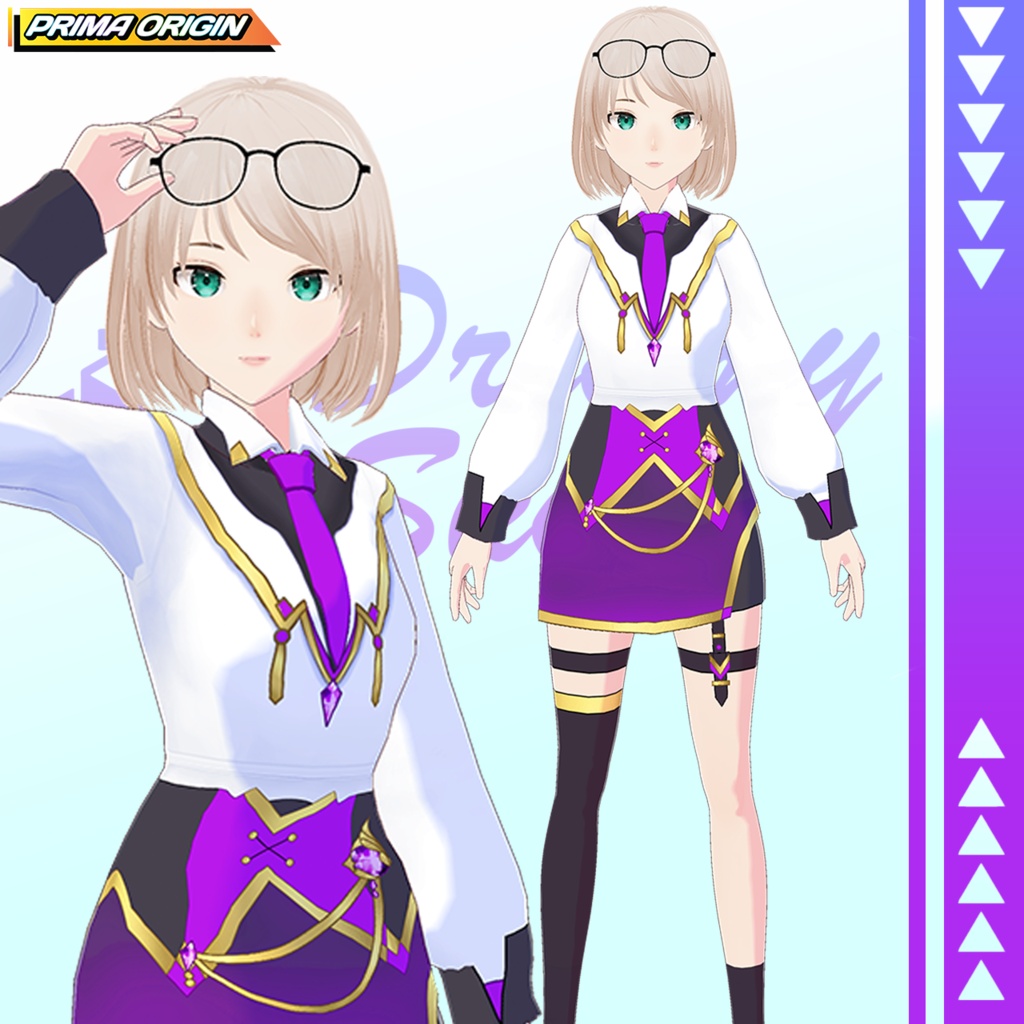 【無料/FREE】Imperial Prism / インペリアル・プリズム衣装セット【VRoid正式版 / 8色展開】